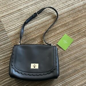 Kate Spade Black Jazmin Maple Court Purse Scalloped Edge